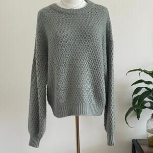 Abercrombie & Fitch Green Knit Pullover Sweater Crew Neck Long Sleeve Size S